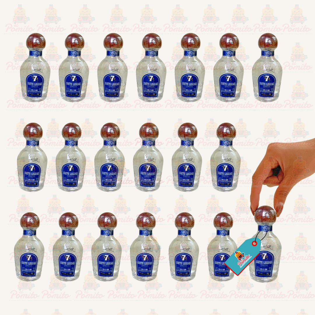 (20 piezas) Mini Tequila Siete Leguas Blanco 50 ml.