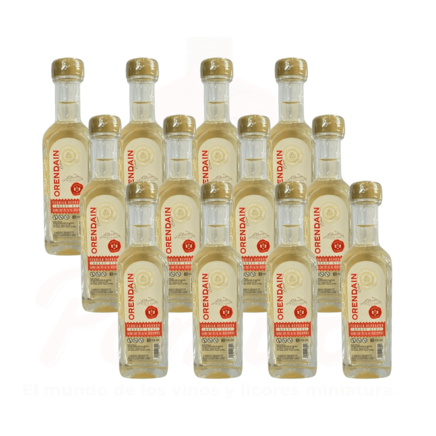 (12 piezas) Mini Tequila Orendain Reposado 50ml.