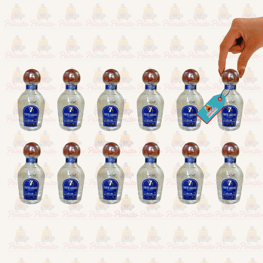 (12 piezas) Mini Tequila Siete Leguas Blanco 50 ml.