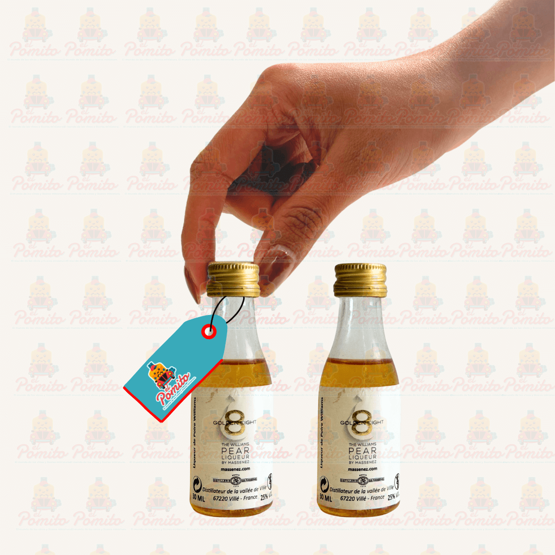 2 Mini Licor de Pera Golden Eight 30 ml.