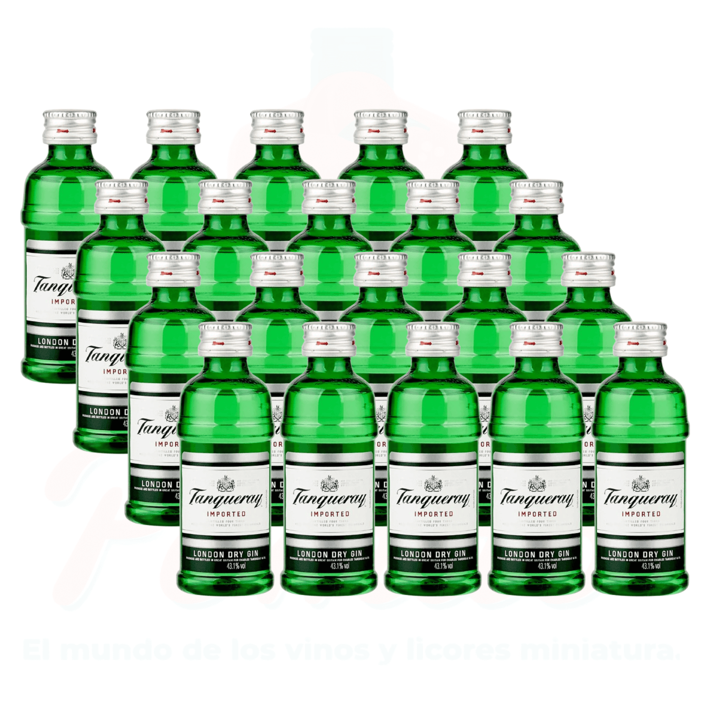 (20 Piezas) Mini Ginebra Tanqueray 50 ml.