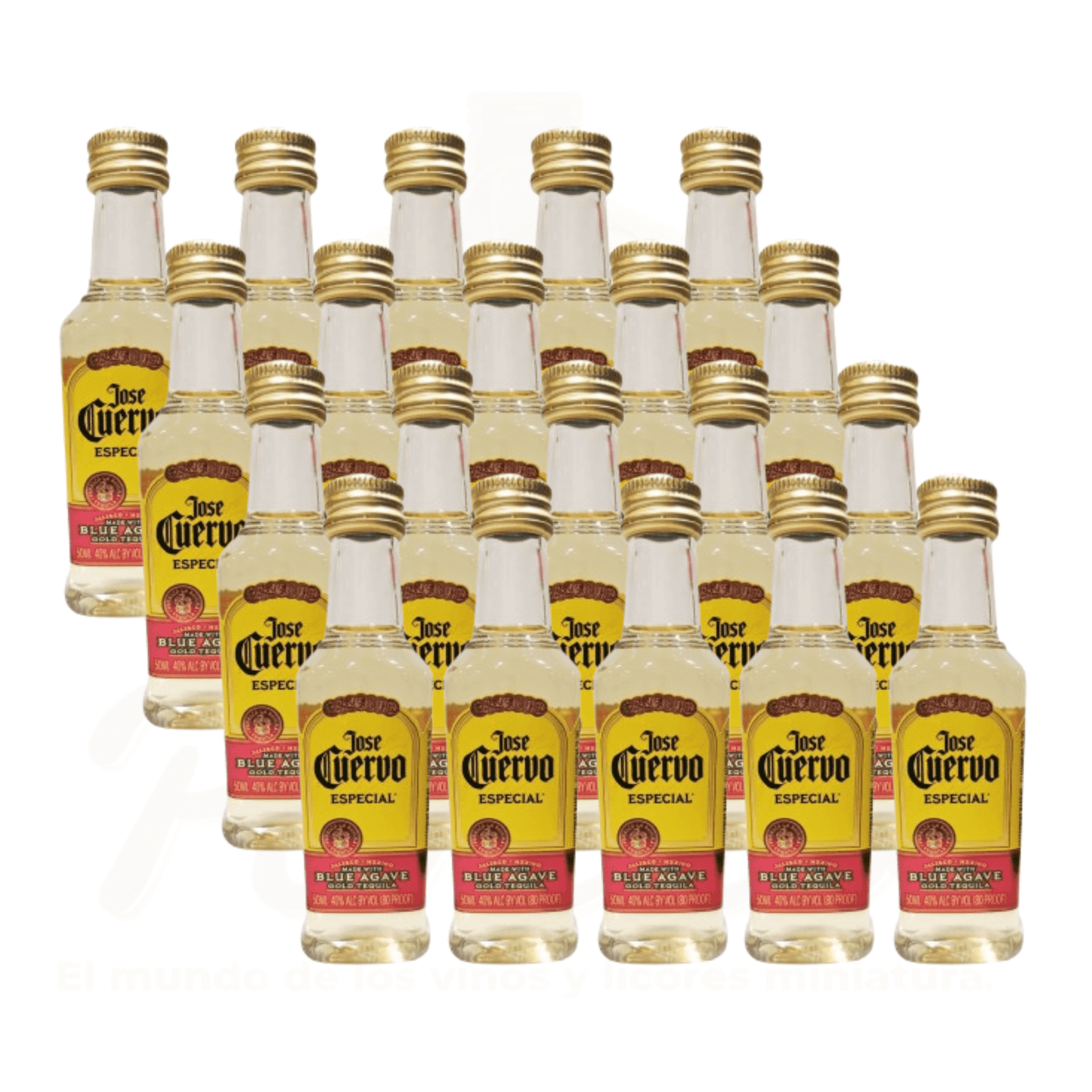 (20 Piezas) Mini Tequila Jose Cuervo Especial Gold 50 ml.