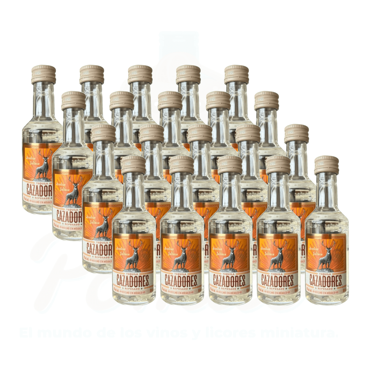 (20 piezas) Mini Tequila Cazadores 50 ml.
