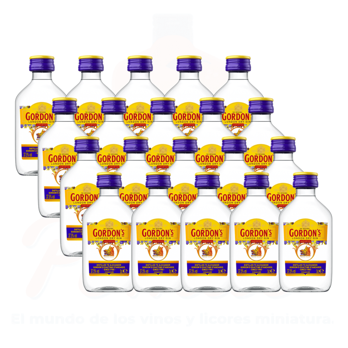 (20 piezas) Mini Ginebra Gordon's London Dry Gin 50 ml.