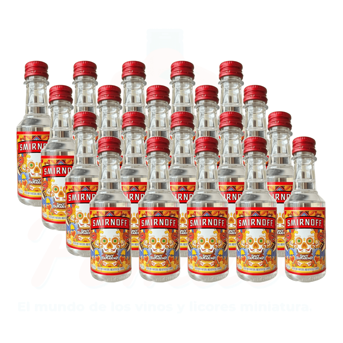 (20 Piezas) Mini Vodka Smirnoff Tamarindo 50 ml.