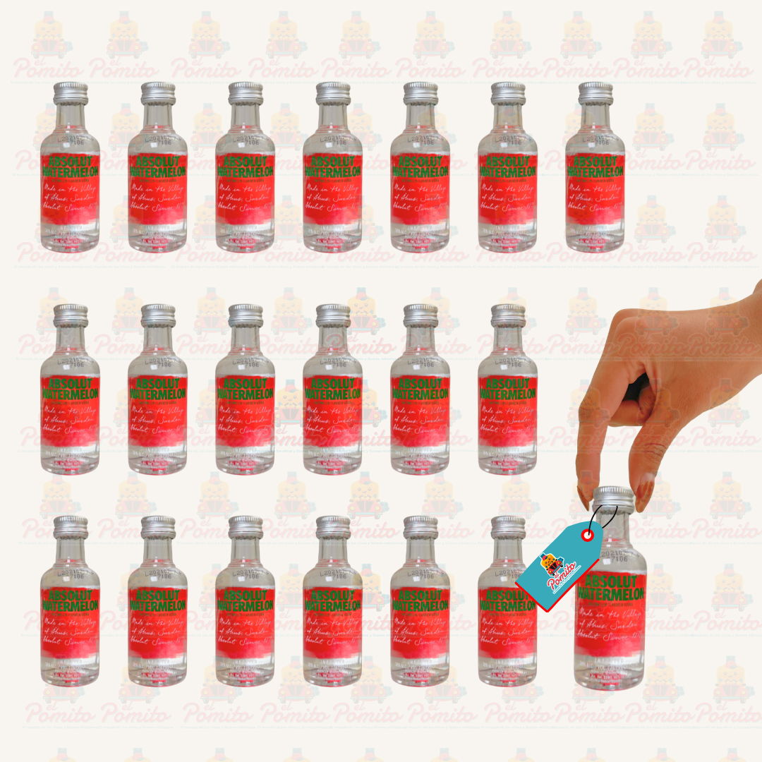 (20 Piezas) Mini Vodka Absolut Watermelon 50 ml.