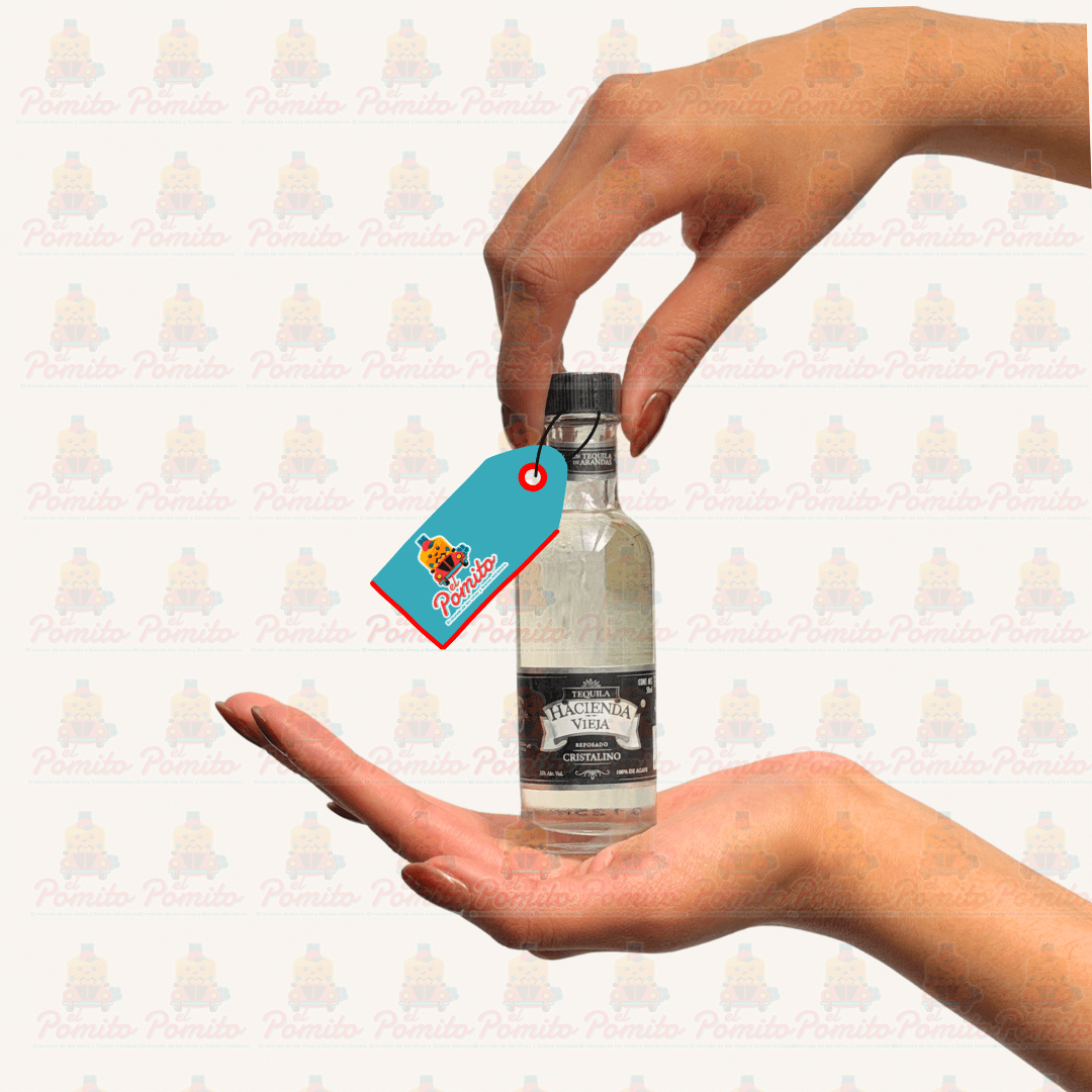 Mini Tequila Hacienda Vieja Reposado Cristalino 50 ml.