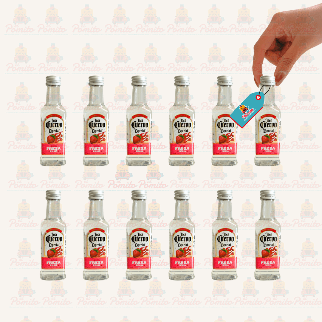 (12 Piezas) Mini Tequila Jose Cuervo Fresa Picosa 50 ml.