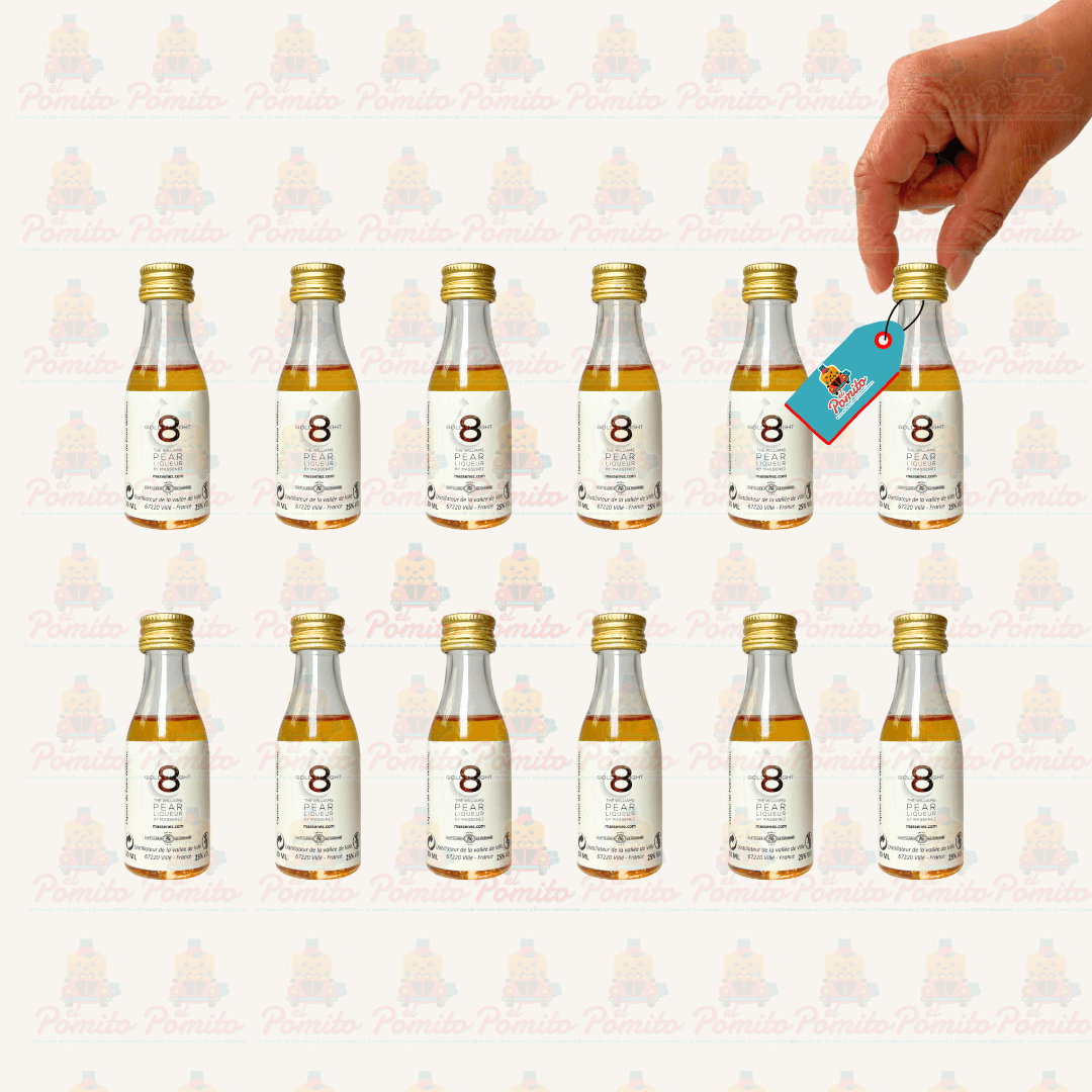 (12 piezas) Mini Licor de Pera Golden Eight 30 ml.