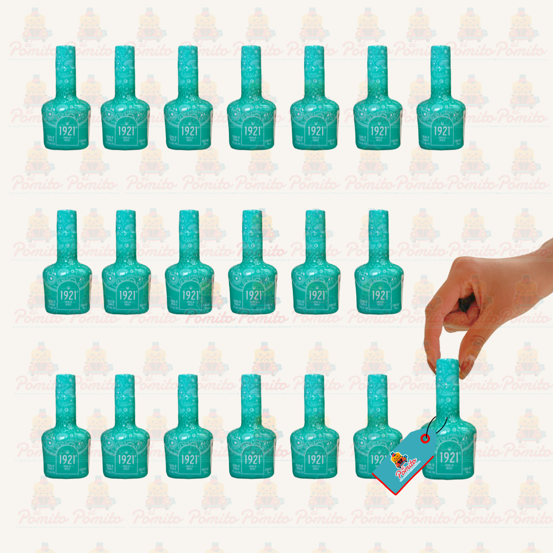(20 Piezas) Mini Crema de Tequila 1921 Verde 50ml.