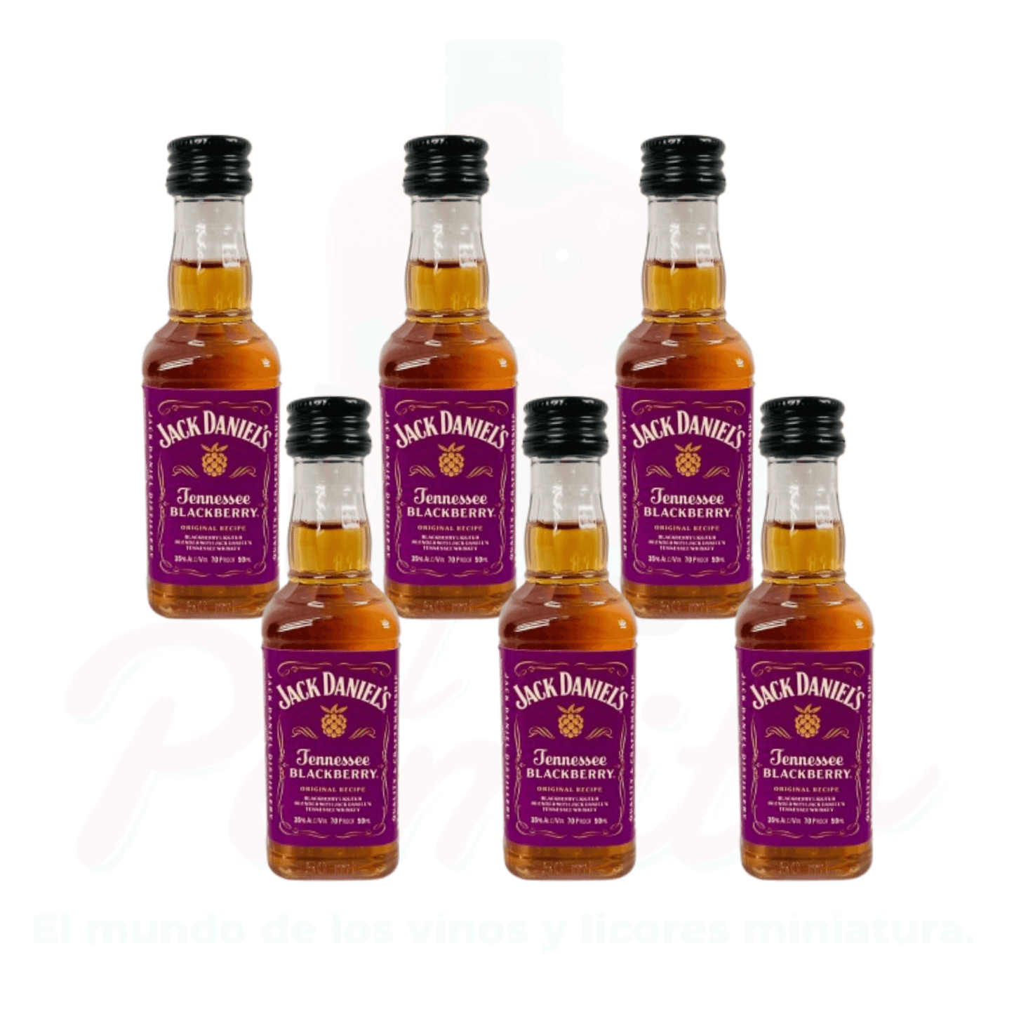 (6 Piezas) Mini Whisky Jack Daniels Blackberry 50ml.