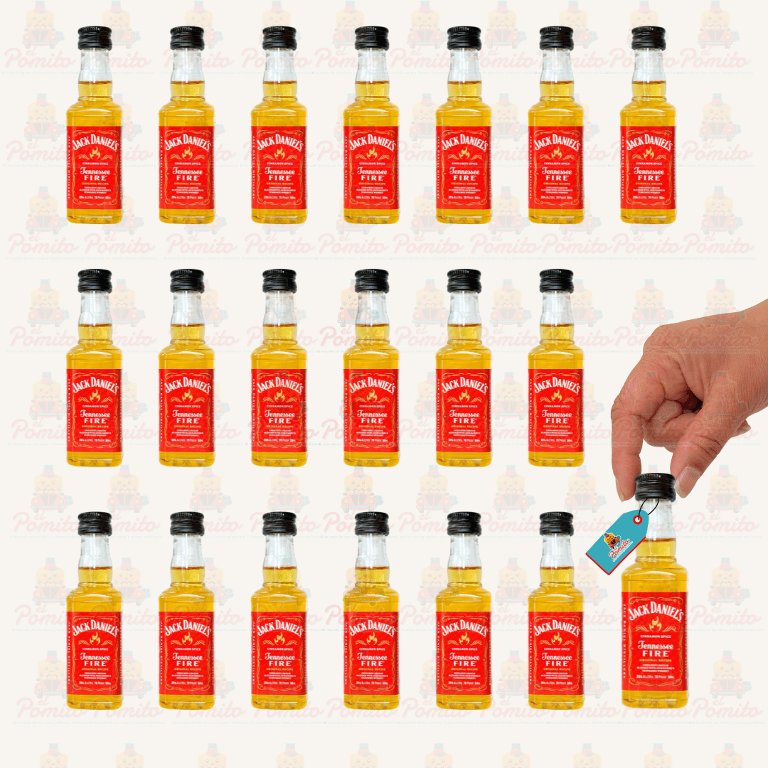 (20 Piezas) Mini Whisky Jack Daniels Fire 50 ml.