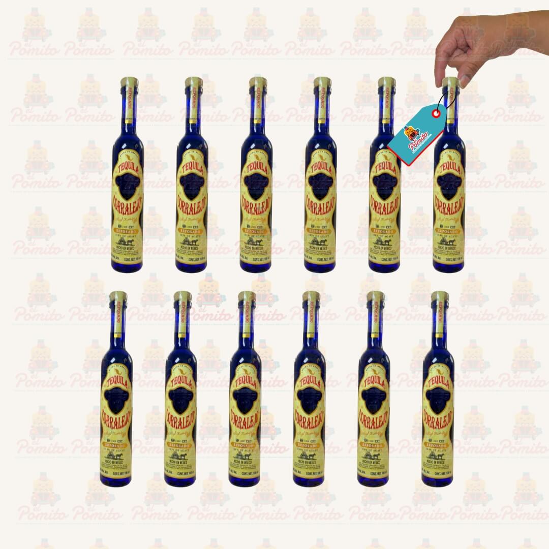 (12 piezas) Mini Tequila Corralejo Reposado 100ml.