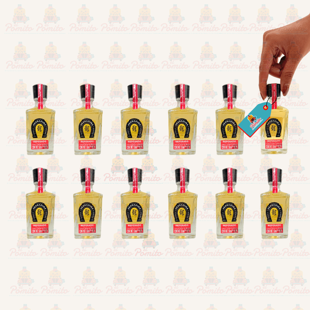 (12 piezas) Mini Tequila Herradura Reposado 50 ml.