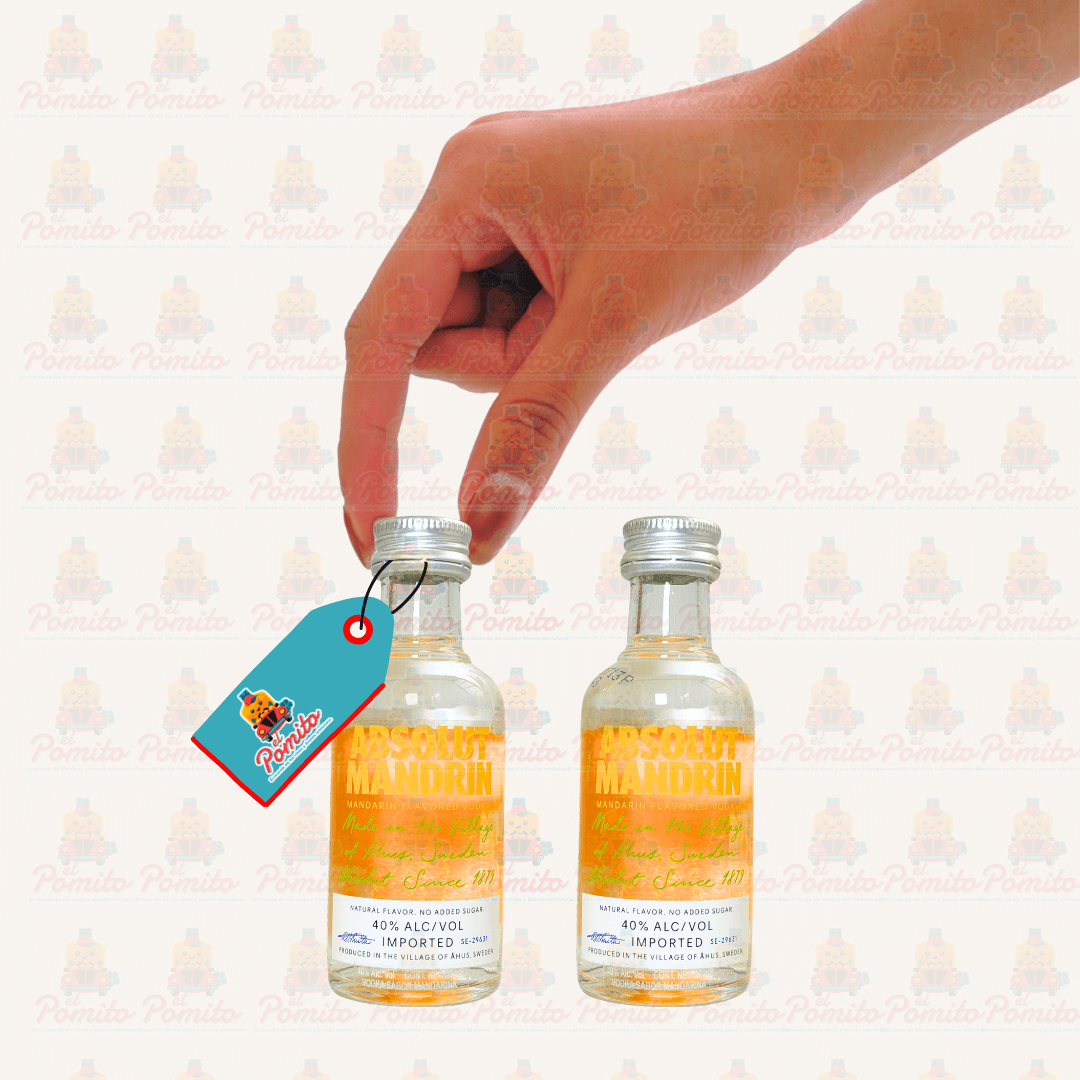 2 Mini Vodka Absolut Mandrin 50 ml.