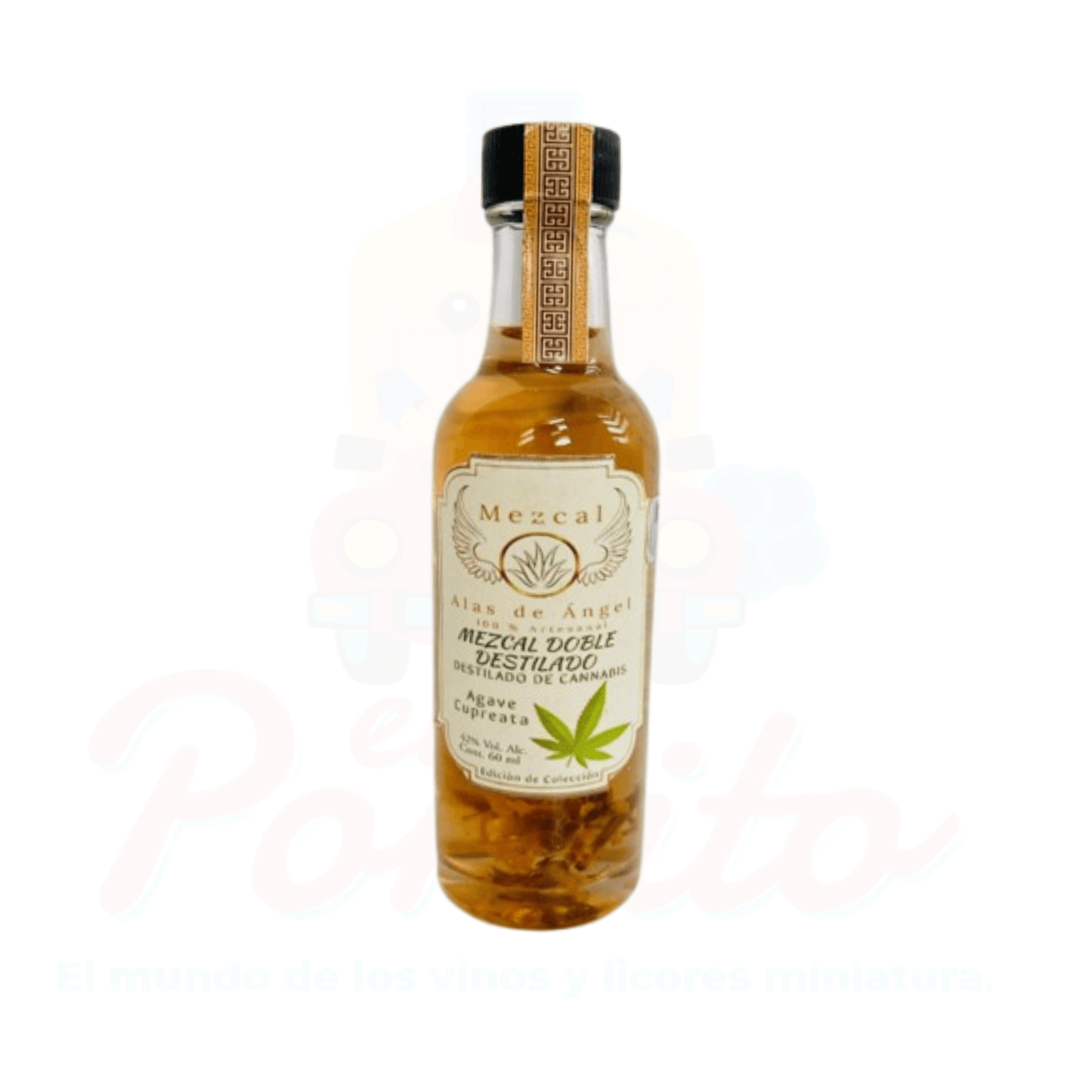 Mini Mezcal Alas de Ángel Doble Destilado De Cannabis 50ml.