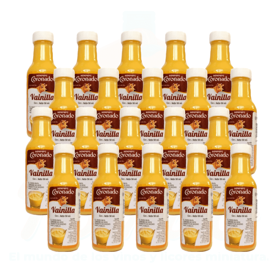 (20 Piezas) Mini Rompope Coronado Vainilla 50 ml.