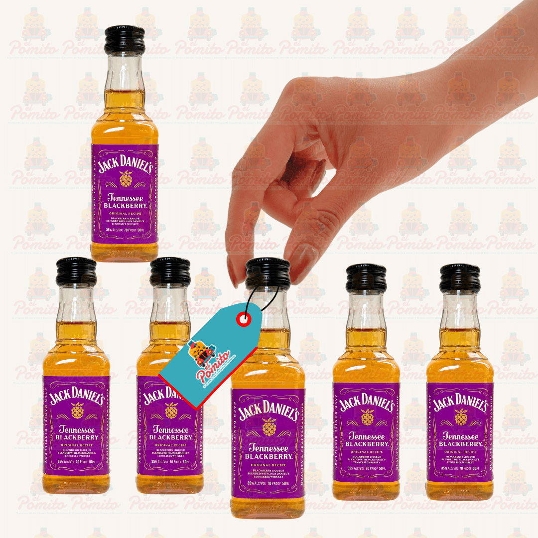 (6 Piezas) Mini Whisky Jack Daniels Blackberry 50ml.