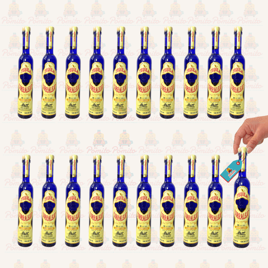 (20 Piezas) Mini Tequila Corralejo Reposado 100 ml.