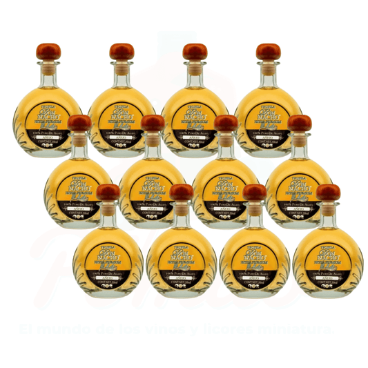 (12 Piezas) Mini Tequila Don Nacho Añejo 50 ml.