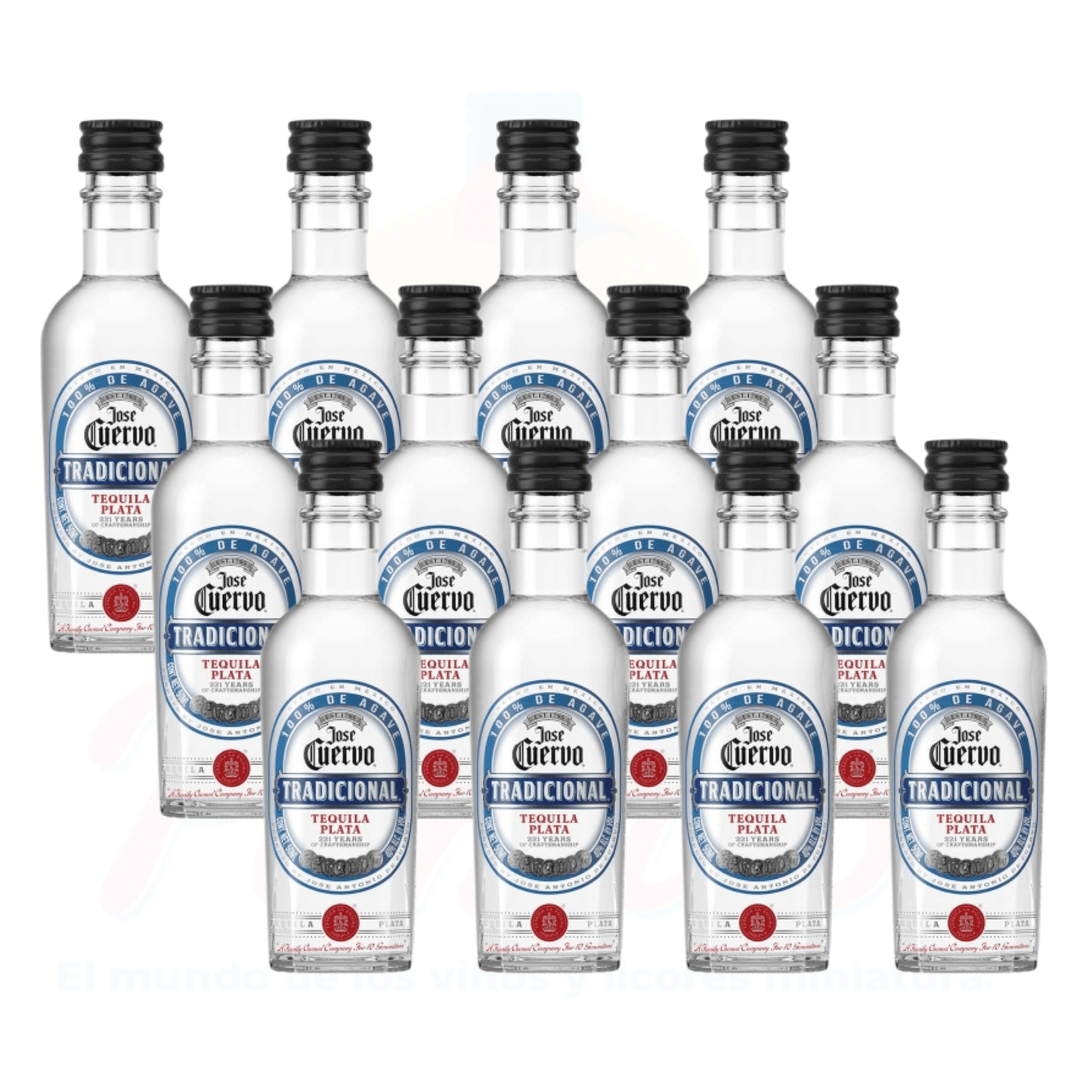 (12 Piezas) Mini Tequila Jose Cuervo Tradicional Plata 50 ml.