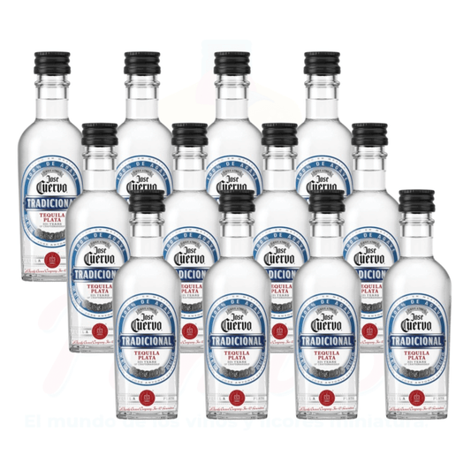 (12 Piezas) Mini Tequila Jose Cuervo Tradicional Plata 50 ml.