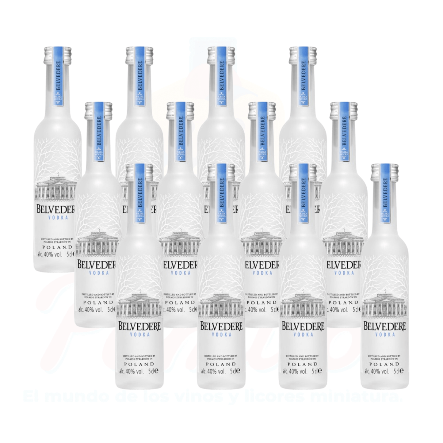 (12 Piezas) Mini Vodka Belvedere 50 ml.