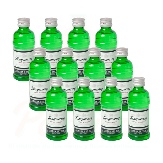 (12 Piezas) Mini Ginebra Tanqueray 50 ml.