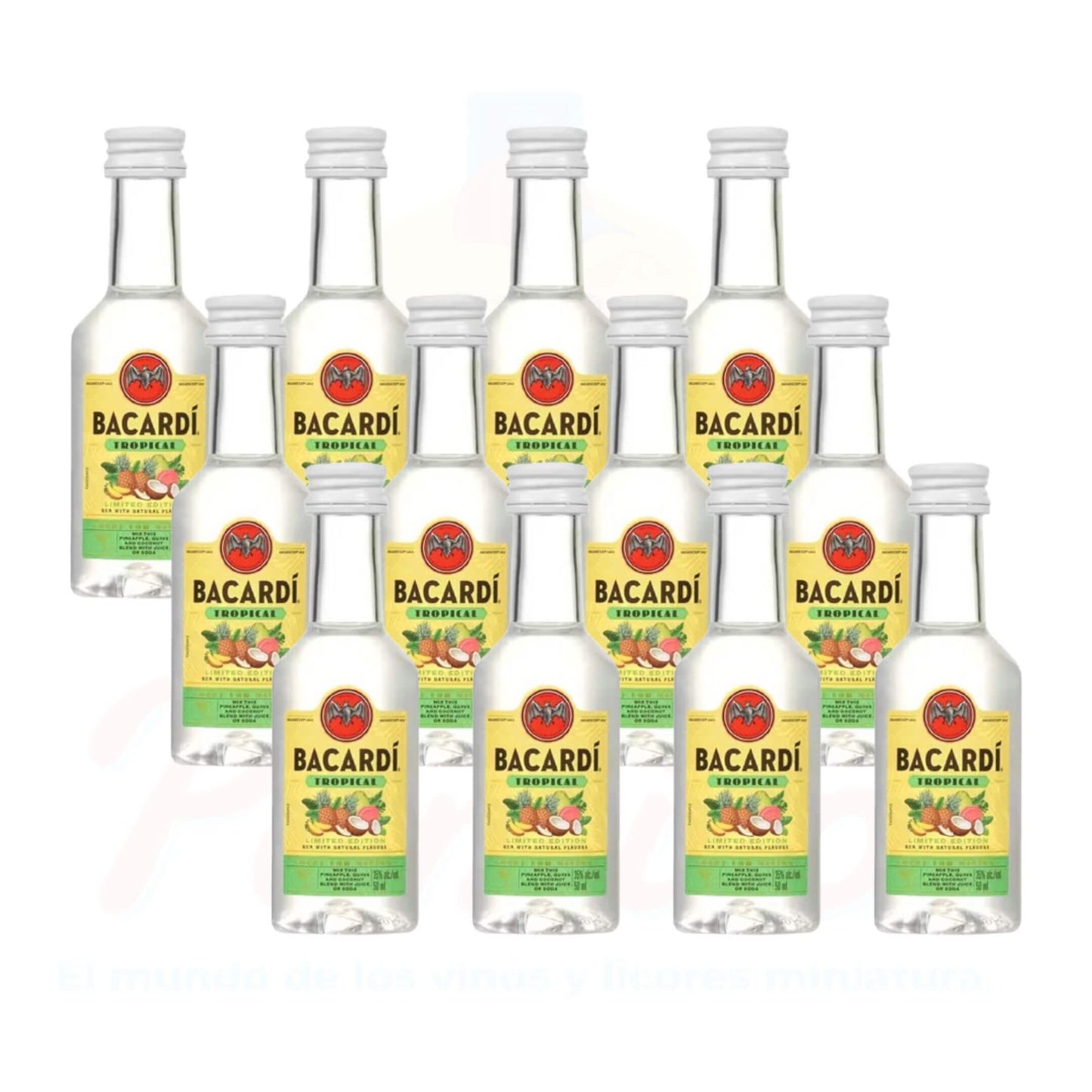 (12 piezas) Mini Ron Bacardi Tropical 50 ml.