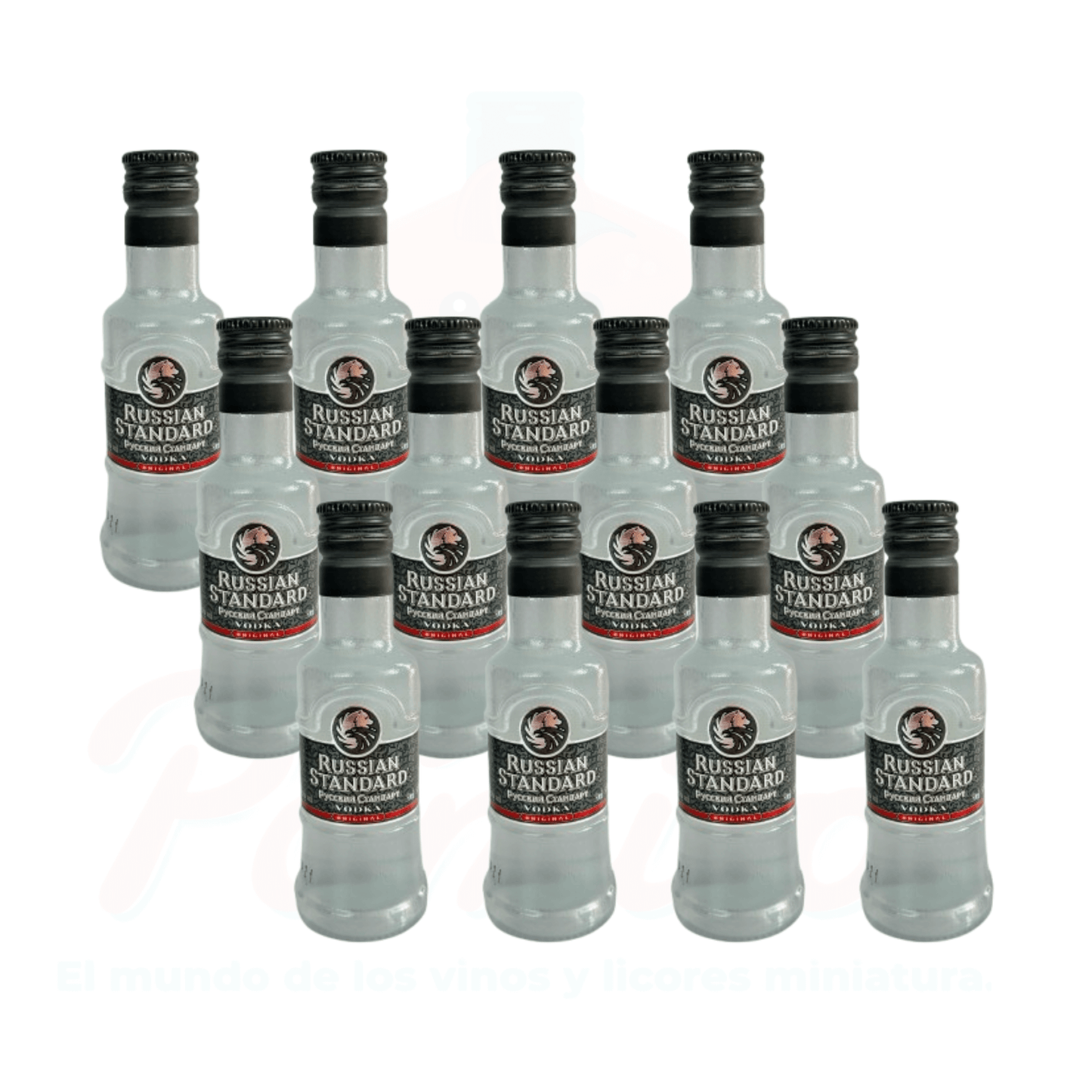 (12 piezas) Mini Vodka Russian Standard 50 ml.