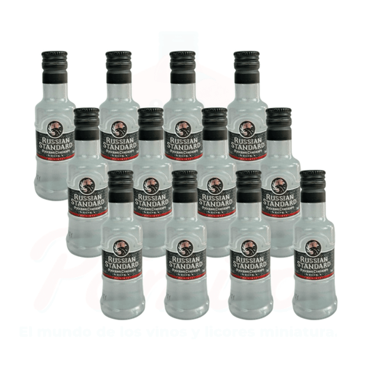 (12 piezas) Mini Vodka Russian Standard 50 ml.
