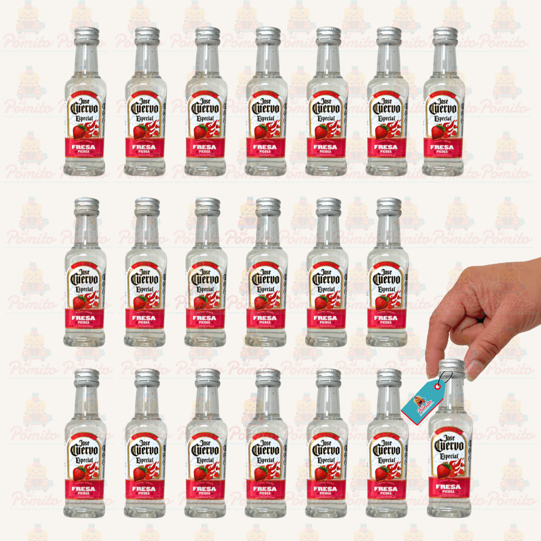 (20 Piezas) Mini Tequila Jose Cuervo Fresa Picosa 50 ml.