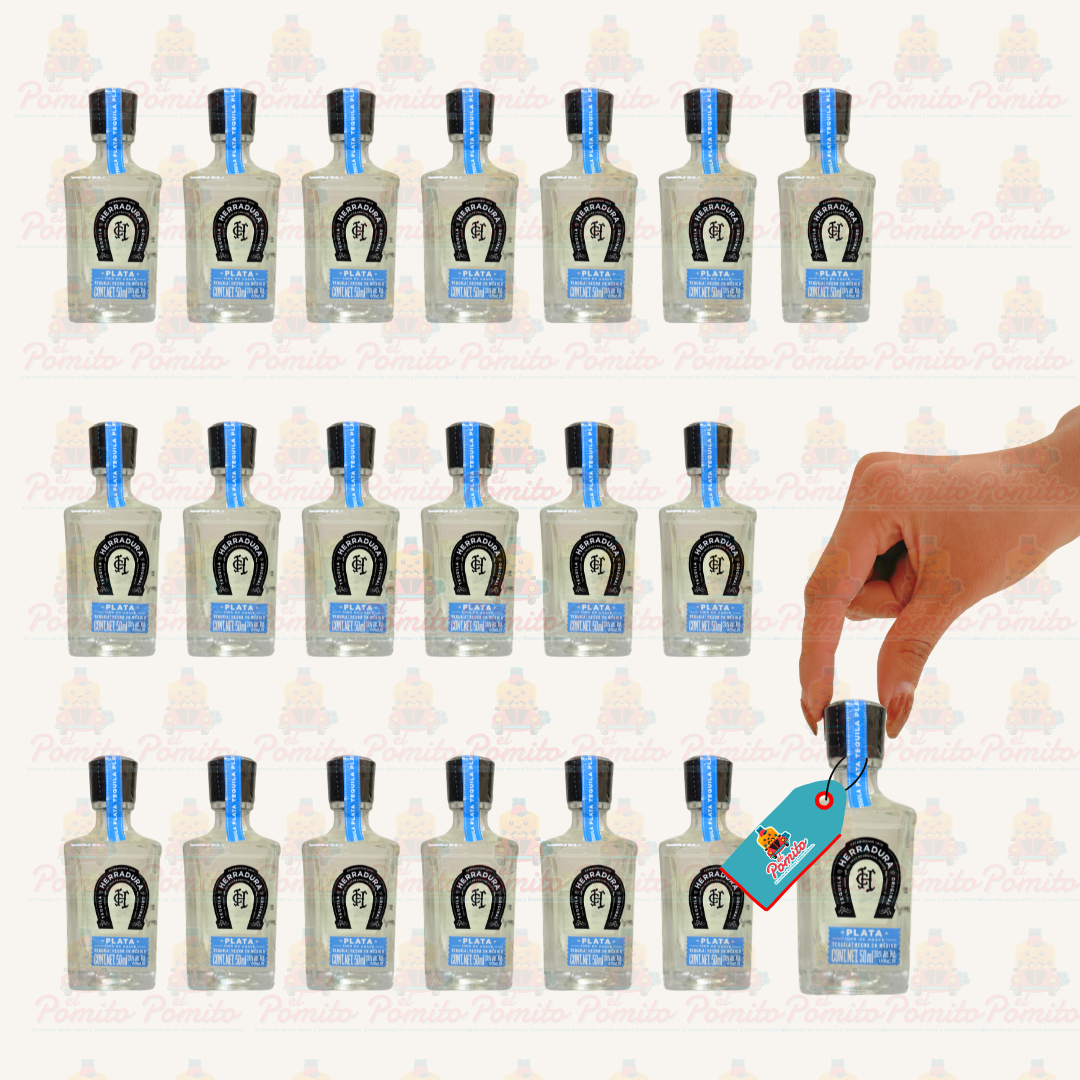 (20 Piezas) Mini Tequila Herradura Plata 50 ml.