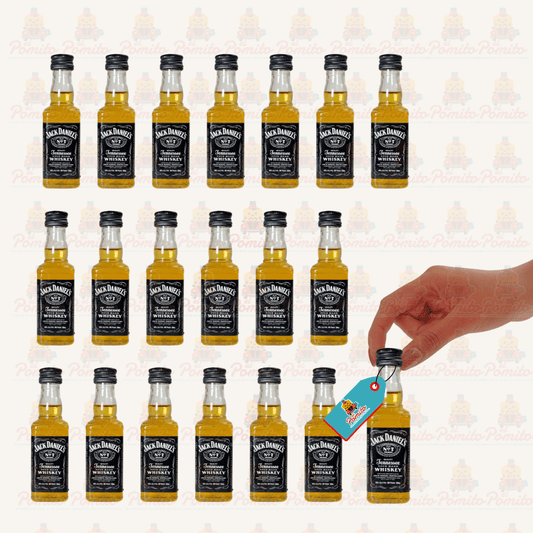 (20 Piezas) Mini Whisky Jack Daniels 50 ml. Botella de Plástico