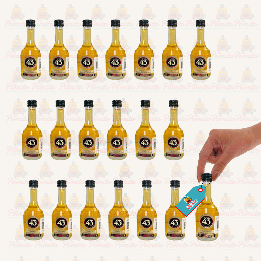 (20 piezas) Mini Licor 43, 50 ml.