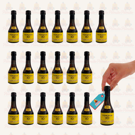 (20 piezas) Mini Brandy Torres 10, 50 ml.