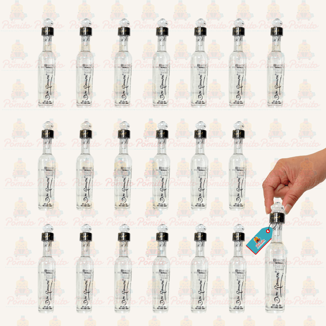 (20 piezas) Mini Don Ramón Flauta Plata 50ml.