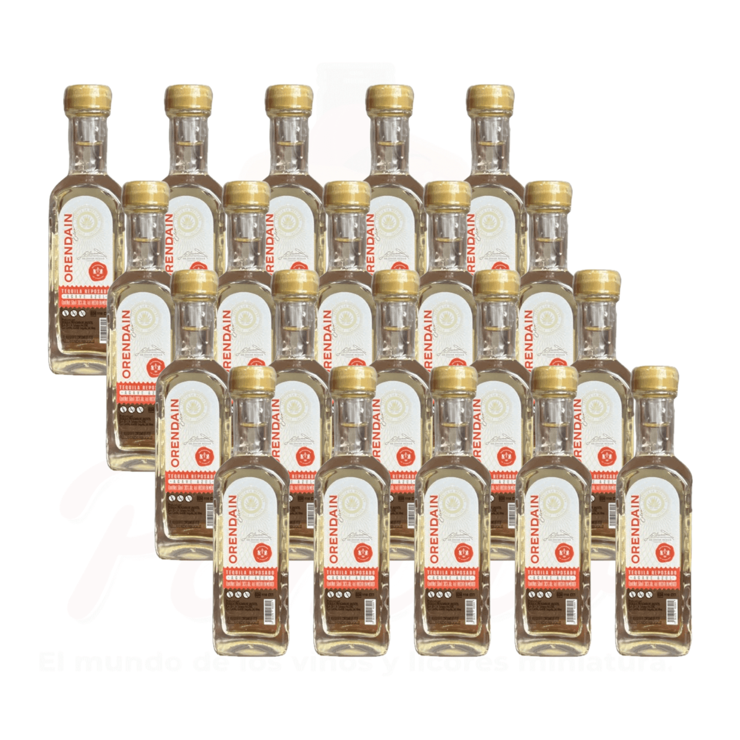 (20 Piezas) Mini Tequila Orendain Extra Reposado 50 ml.