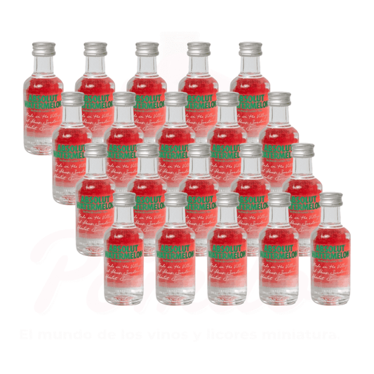 (20 Piezas) Mini Vodka Absolut Watermelon 50 ml.