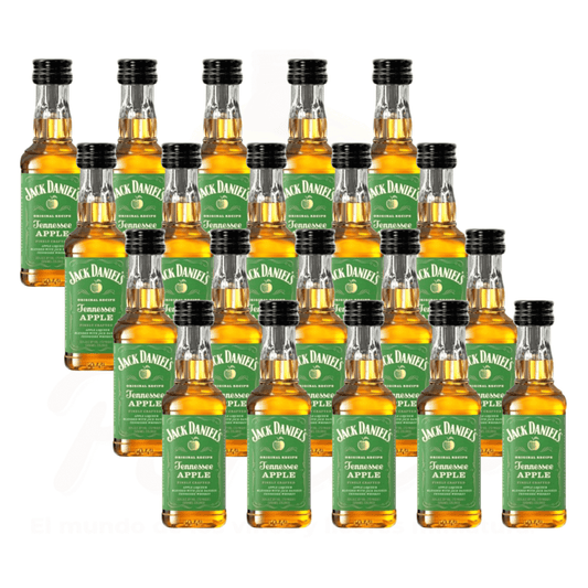 (20 Piezas) Mini Whisky Jack Daniels Apple 50 ml.