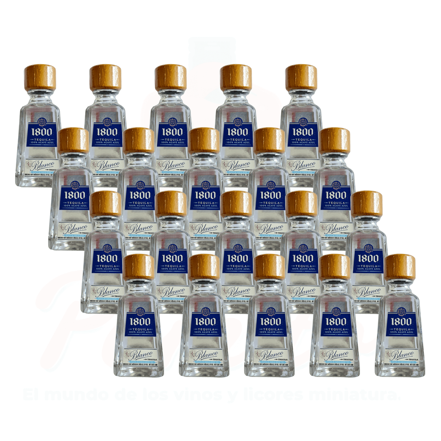 (20 piezas) Mini Tequila 1800 Blanco 50 ml.