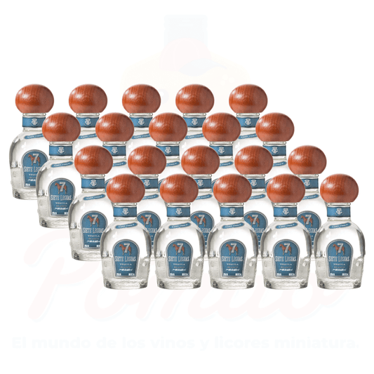 (20 piezas) Mini Tequila Siete Leguas Blanco 50 ml.