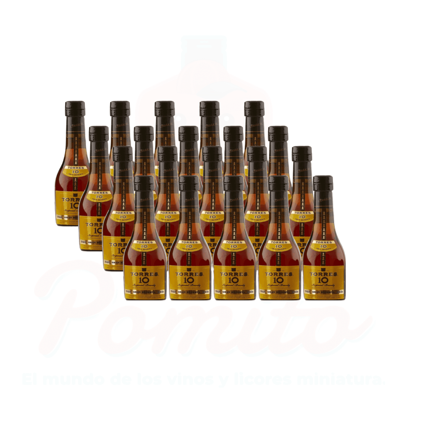 (20 piezas) Mini Brandy Torres 10, 50 ml.