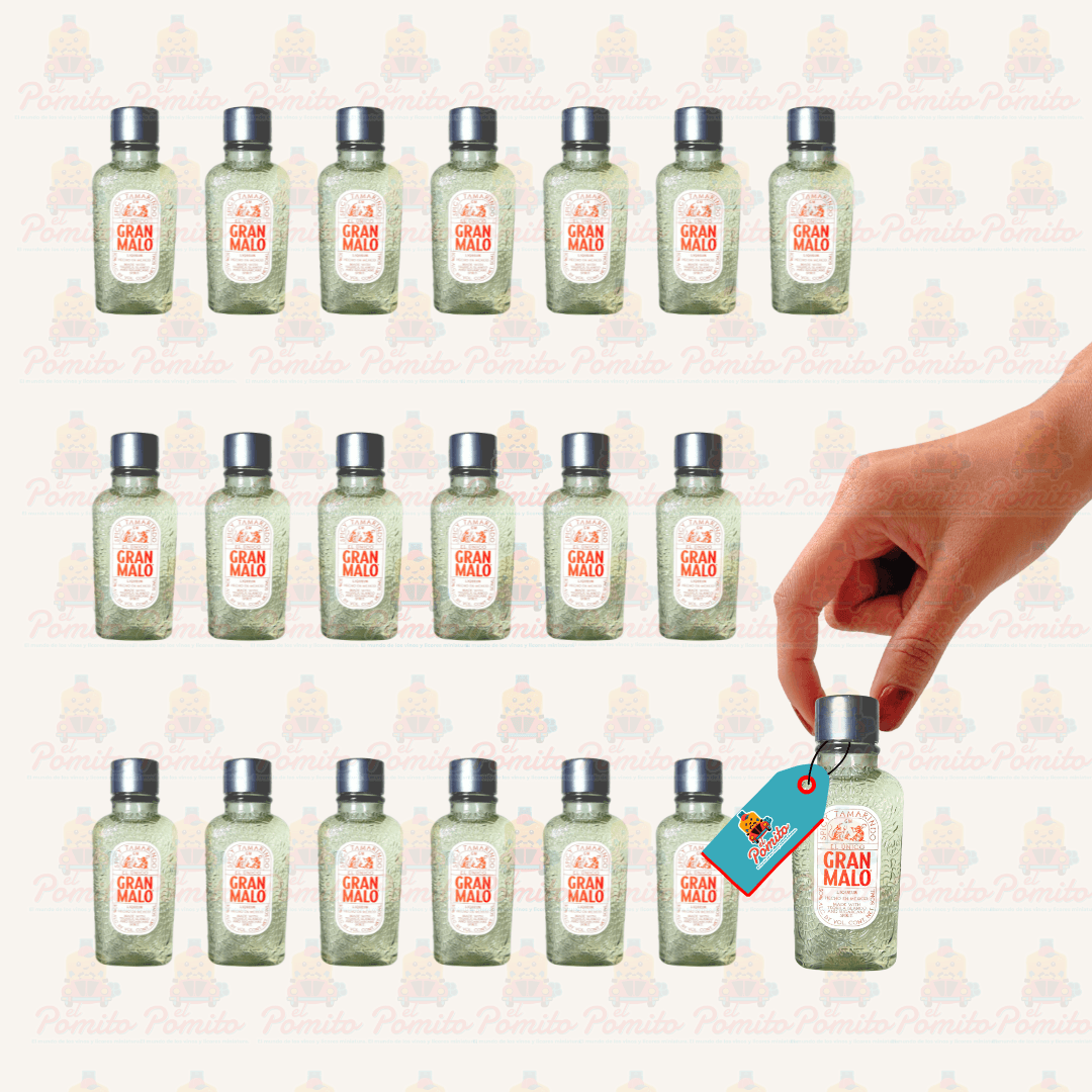 (20 Piezas) Mini Tequila Blanco Gran Malo Spicy Tamarindo 50 ml.