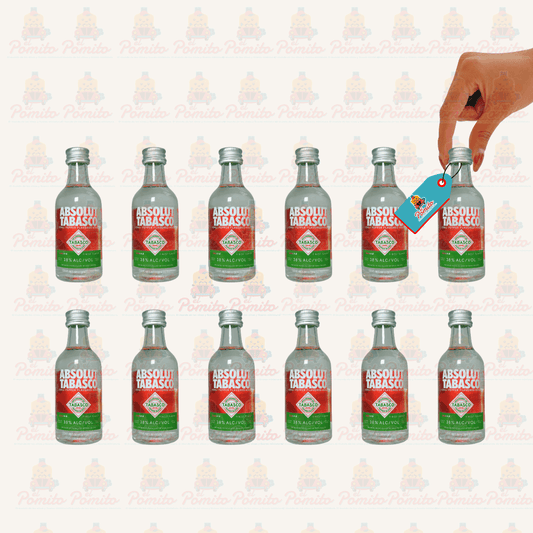 (12 Piezas) Mini Vodka Absolut Tabasco 50 ml.