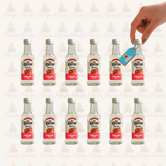 (12 Piezas) Mini Tequila Jose Cuervo Fresa Picosa 50 ml.
