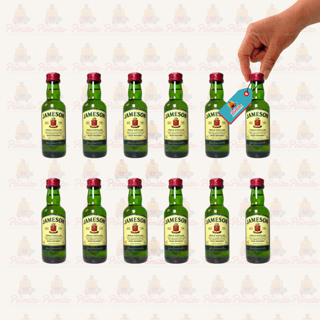 (12 Piezas) Mini Whisky Jameson Triple Distilled 50 ml.