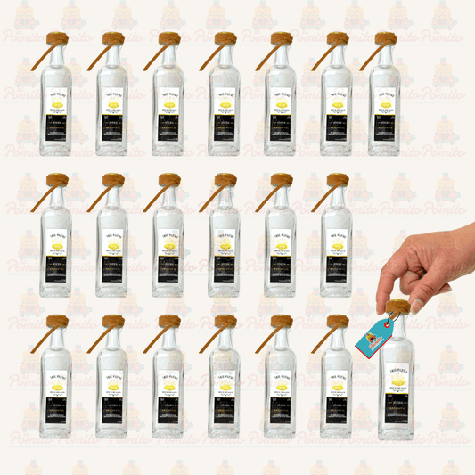 (20 Piezas) Mini Mezcal Artesanal Tres Piletas Joven 60 ml.