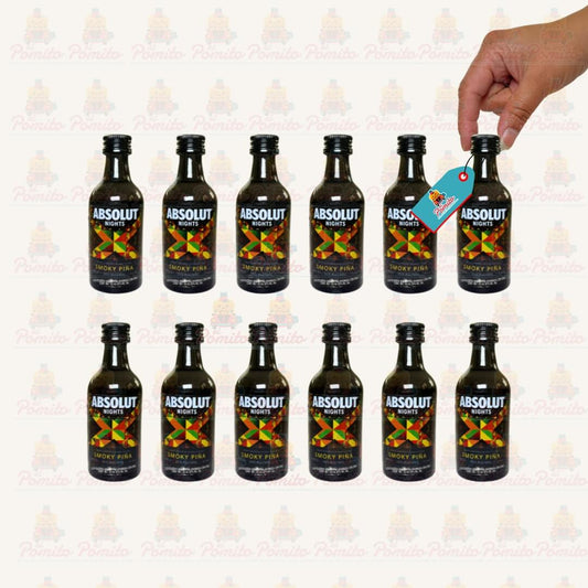 (12 piezas) Mini Vodka Absolut Nights Smoky Piña 50 ml.