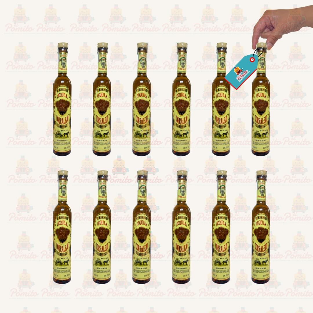 (12 piezas) Mini Tequila Corralejo Añejo 100ml.